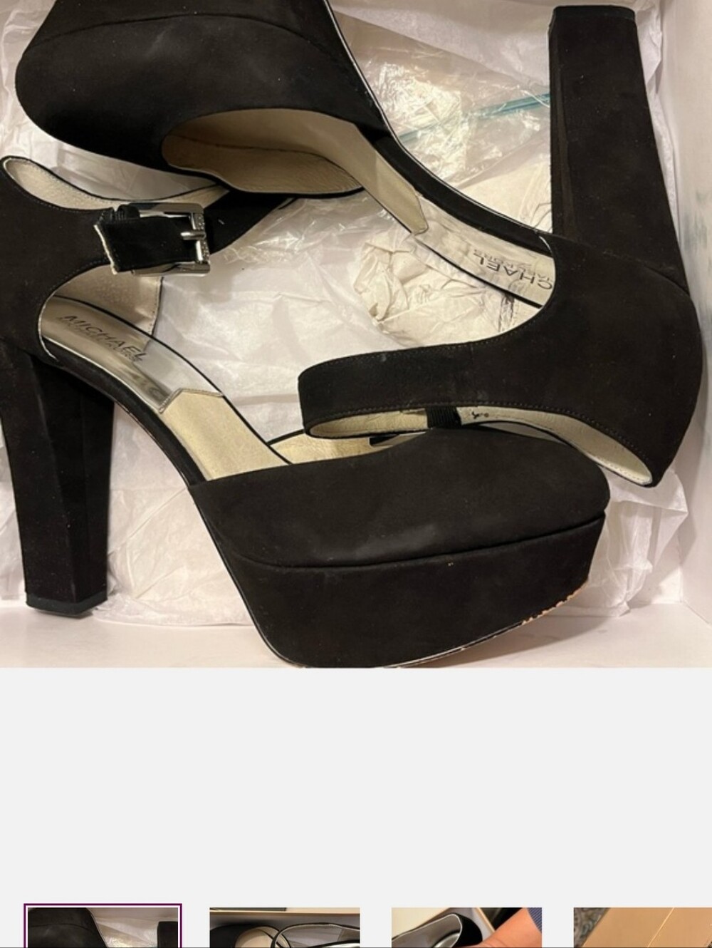 Michael Kors Black Suede Heels 9.5